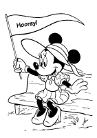 A coloring page of minnie mouse